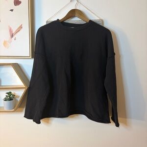 Eileen Fisher Organic Cotton French Terry Crew Neck Top large